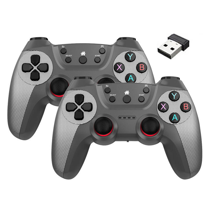 Pack 2 Mandos Inalámbricos 2.4GHz con USB Receptor | Doble Joystick | Compatible PC / Android / Android TV / TV Box | Diseño Gaming | Modelo JS-029 (CE)