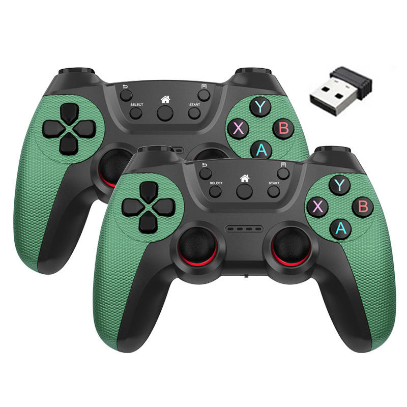 Pack 2 Mandos Inalámbricos 2.4GHz con USB Receptor | Doble Joystick | Compatible PC / Android / Android TV / TV Box | Diseño Gaming | Modelo JS-029 (CE)