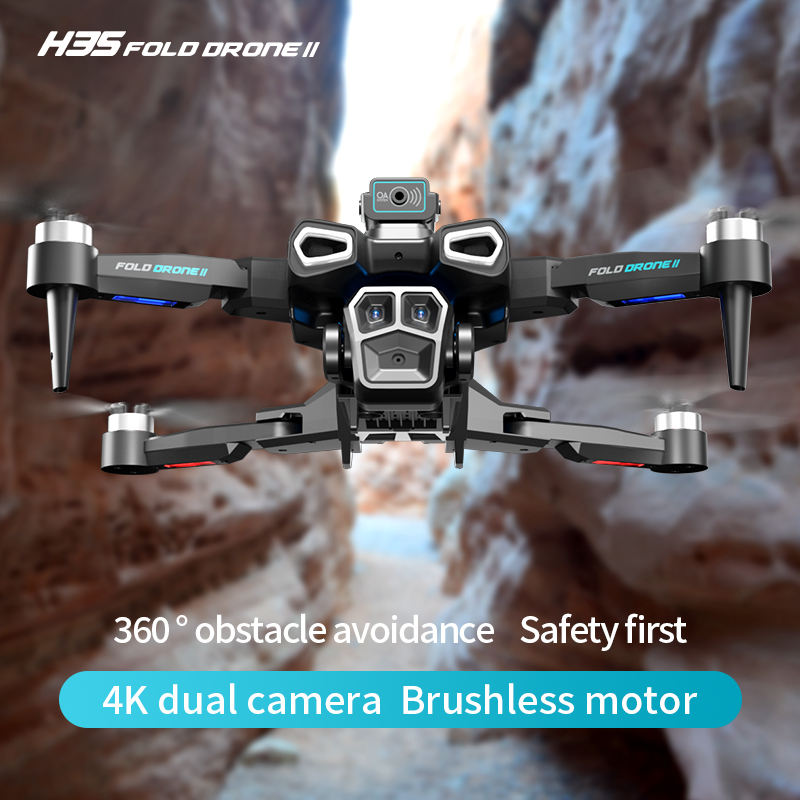 Mini Dron H35 4K HD con Cámara Dual | Motor Brushless + ESC | WiFi FPV | Alcance hasta 1 km | 6 Ejes | 10–20 min | Despegue/Aterrizaje 1 Tecla | Principiantes