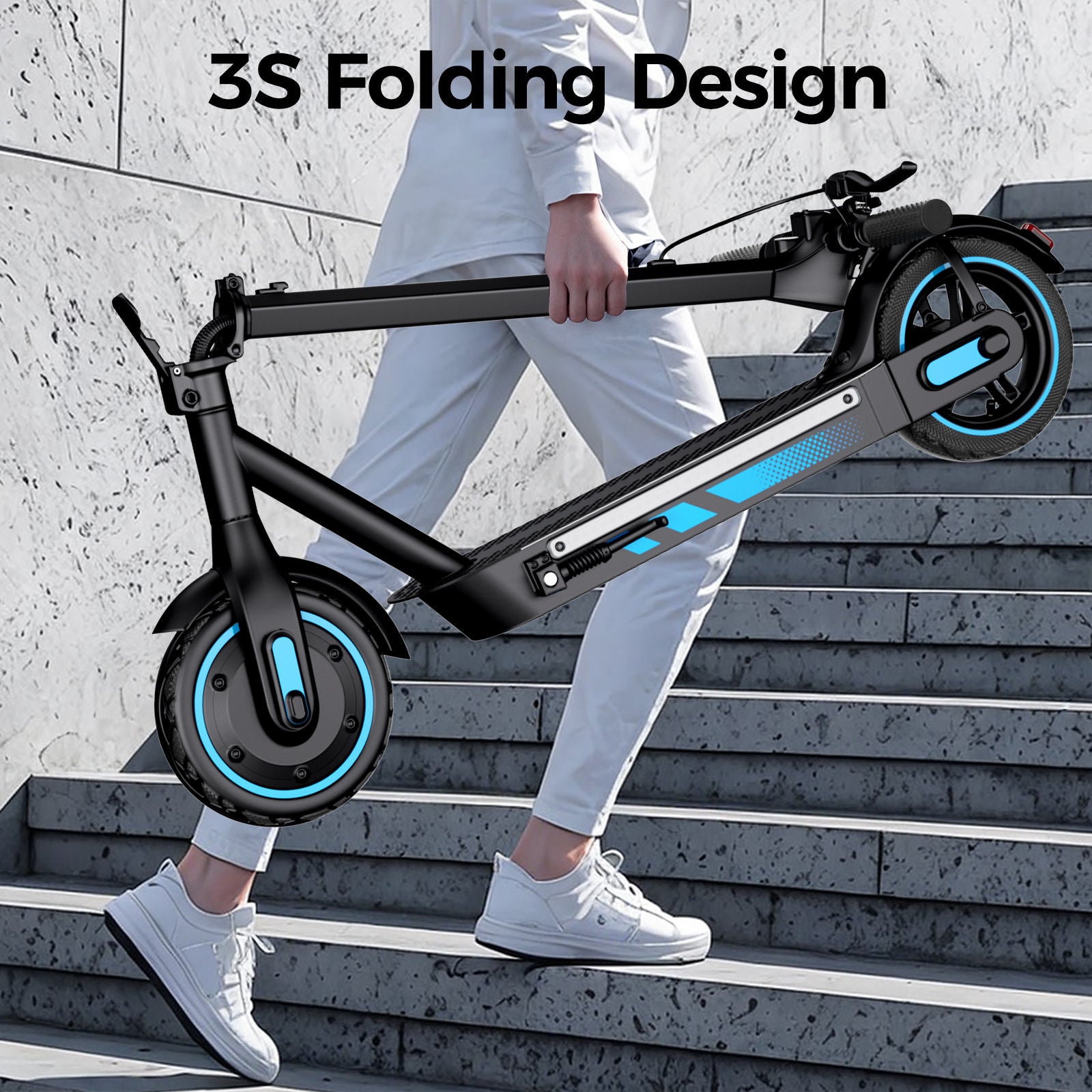 Patinete Eléctrico Plegable V10 10” | 36V 15Ah (540Wh) | Hasta 30–40 km | 25 km/h | App + Bluetooth | Carga máx. 150 kg (CE/RoHS/UN38.3)