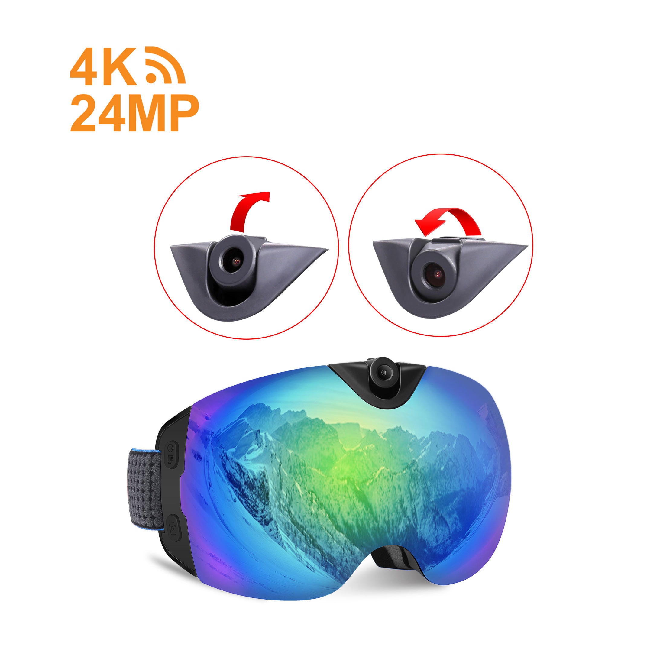 Gafas con Cámara de Acción 4K con WiFi (VizenCam) | Gran Angular 170° | Fotos 24MP | Lente Polarizada UV400 Anti-Fog/Anti-Snow | USB-C | microSD hasta 256GB | Modelo SG600