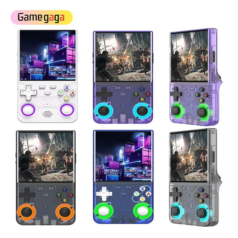 Consola Retro Portátil R36 Ultra (Linux) con WiFi 2.4G | RK3326 1.5GHz | 1GB RAM + 8GB eMMC | Batería 3000mAh | Estilo Transparente “Gamegaga”