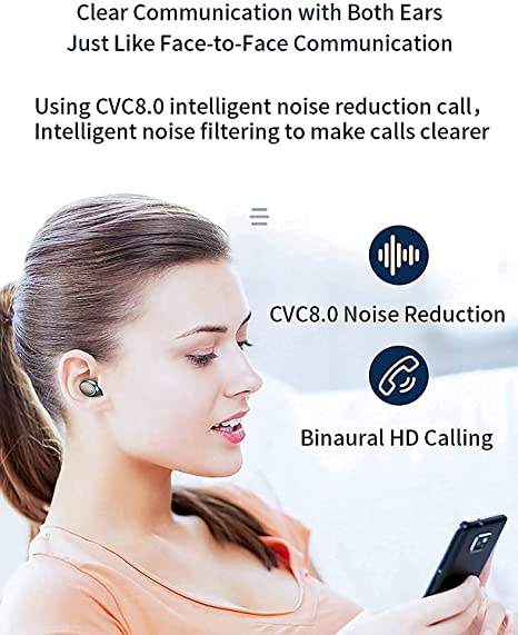 Auriculares Inalámbricos TWS VALDUS F9 (BT 5.0) | IPX7 Impermeables | Latencia 30ms | Autonomía +20h | Estuche con Pantalla LED | Control Táctil + Power Bank