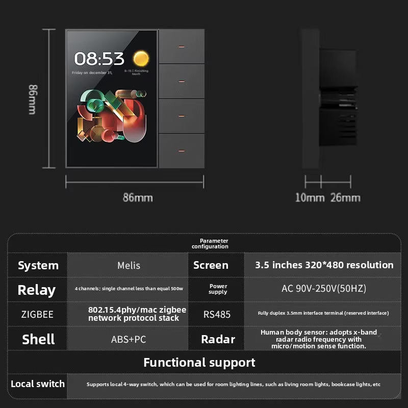 Panel de Control Domótico Tuya 10,1” con Alexa | Pantalla Táctil OLED 1080p + Hub Zigbee + Intercom