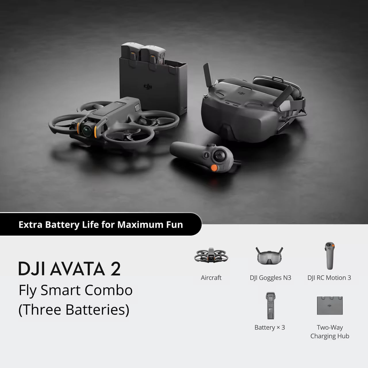 Dron FPV “Avata 2” 4K 60fps HDR con Gafas VR | GPS (Galileo/BeiDou) | Alcance hasta 13 km | 23 min | 12MP | 46GB | Motor Brushless | 377 g