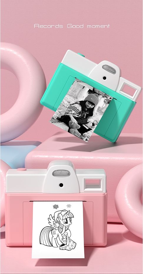 Cámara Instantánea Infantil Q8 con Impresora | Imprime Fotos al Momento | Pantalla 2” | Gran Angular 180° | microSD/TF | Batería 1200mAh | Regalo Ideal