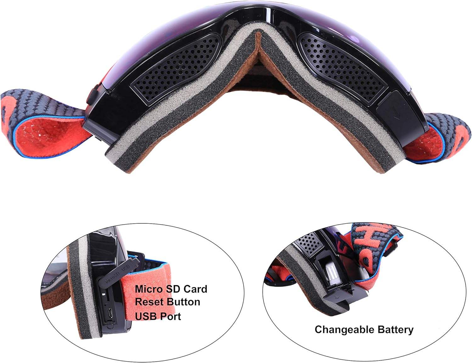 Gafas con Cámara de Acción 4K con WiFi (VizenCam) | Gran Angular 170° | Fotos 24MP | Lente Polarizada UV400 Anti-Fog/Anti-Snow | USB-C | microSD hasta 256GB | Modelo SG600