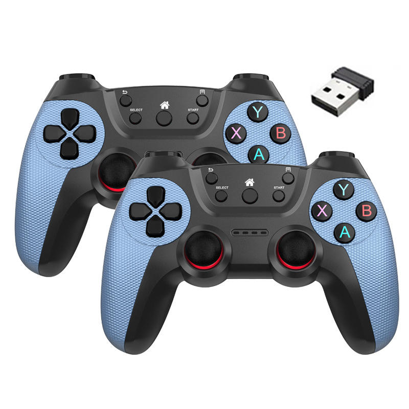 Pack 2 Mandos Inalámbricos 2.4GHz con USB Receptor | Doble Joystick | Compatible PC / Android / Android TV / TV Box | Diseño Gaming | Modelo JS-029 (CE)