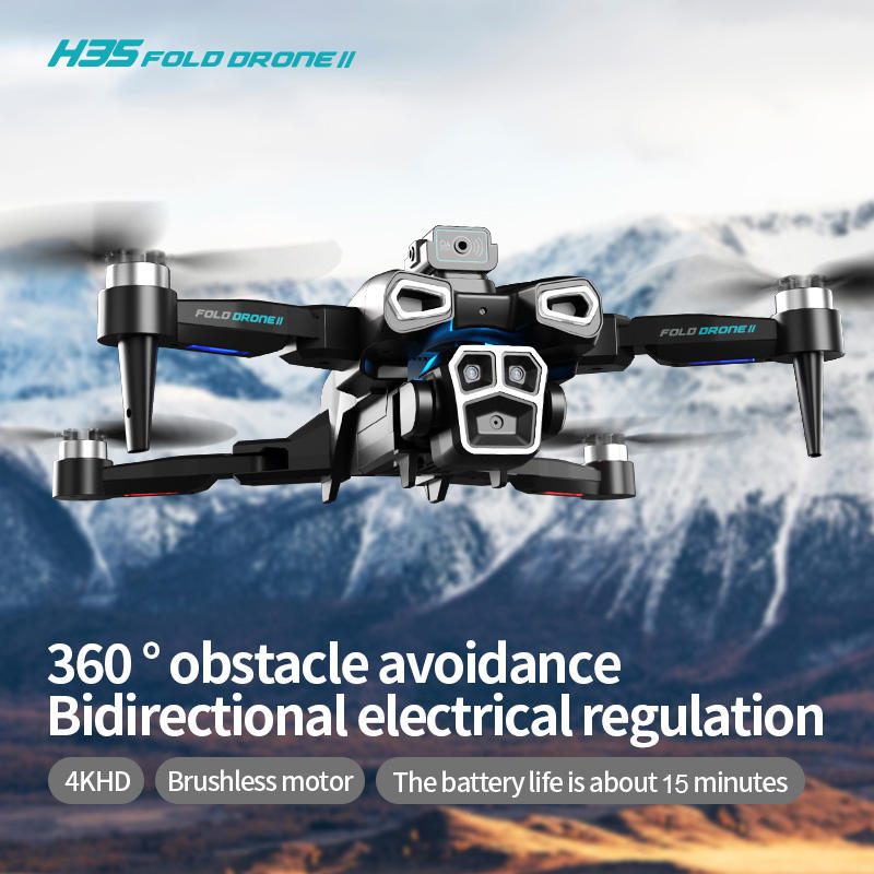 Mini Dron H35 4K HD con Cámara Dual | Motor Brushless + ESC | WiFi FPV | Alcance hasta 1 km | 6 Ejes | 10–20 min | Despegue/Aterrizaje 1 Tecla | Principiantes