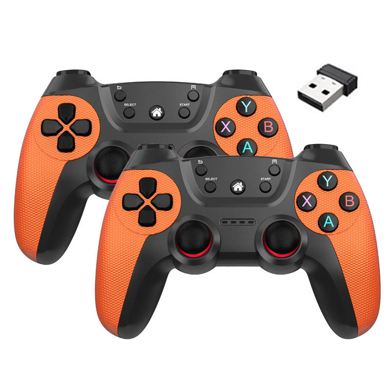 Pack 2 Mandos Inalámbricos 2.4GHz con USB Receptor | Doble Joystick | Compatible PC / Android / Android TV / TV Box | Diseño Gaming | Modelo JS-029 (CE)