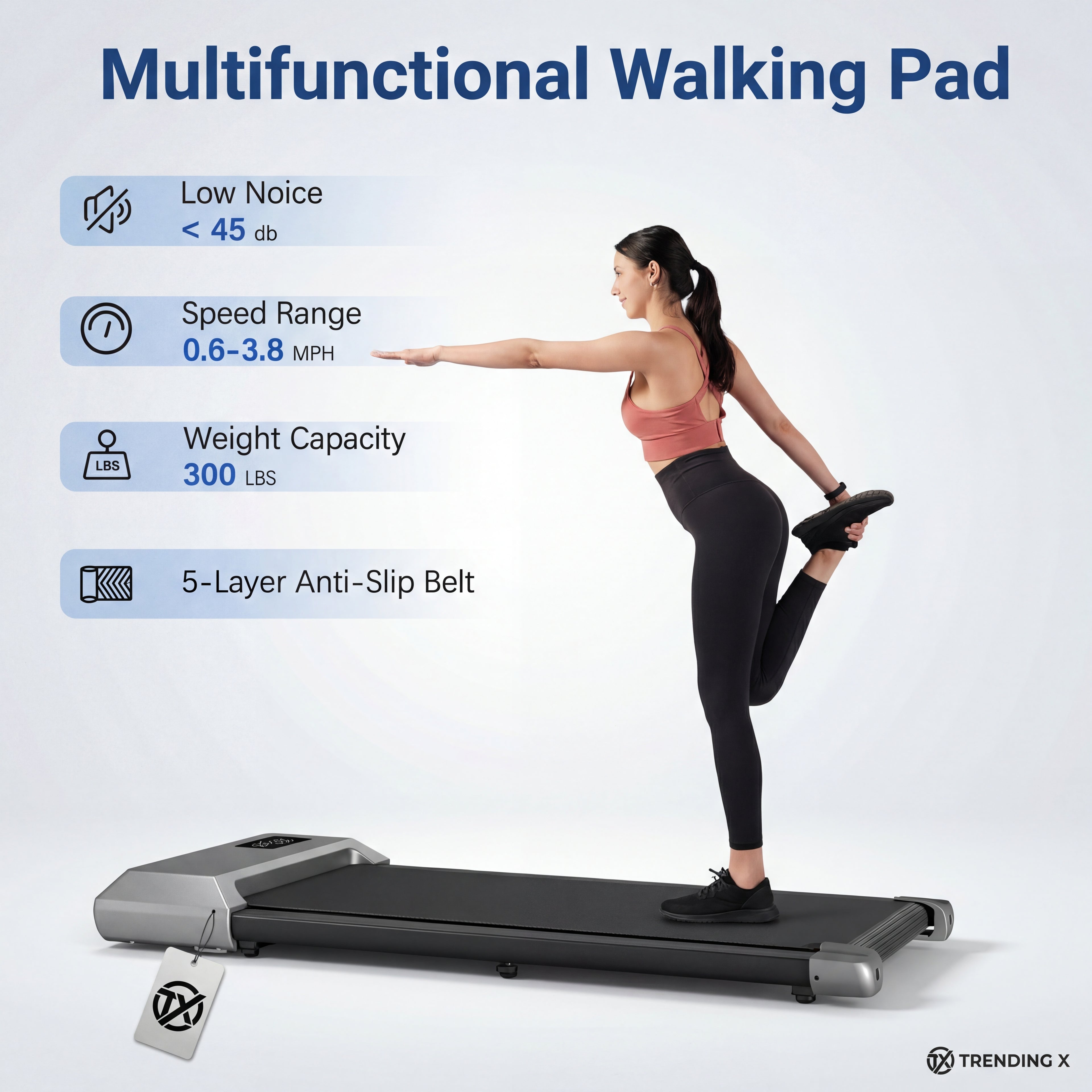 Cinta de Correr Walking Pad 2 en 1 con Mando + Pantalla LCD